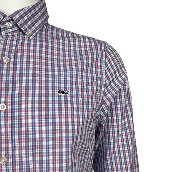 Vineyard Vines Mens Slim Fit Whale Shirt Plaid Button Down Long Sleeve Size S - Picture 2 of 6